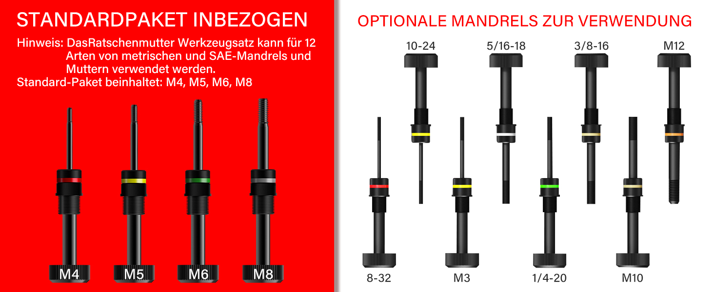Nietmutternzange Set, Beaspire Nietmutter Kit
