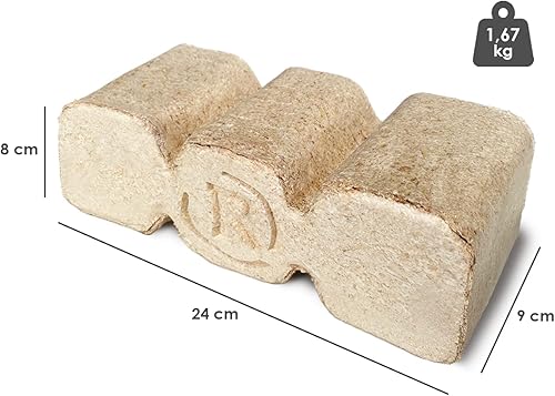 JSM-Brennholz - Uckermark Holzbriketts - 2 Pakete, 6 Briketts je Paket - Cheap-Us