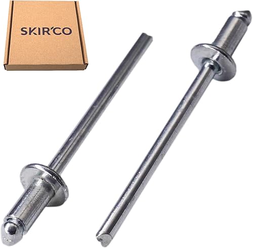 SKIR'CO (200 Stück) Blindnieten aus verzinktem Stahl 3,0 x 10 mm Stahldorn Popnieten Kuppelkopf DIN 7337 Nieten - Cheap-Us