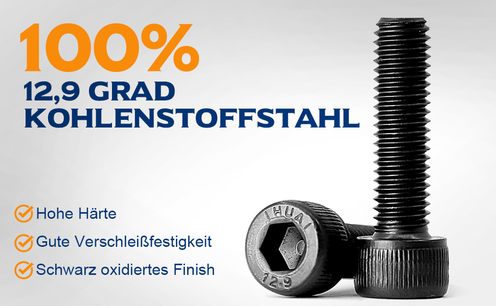 M8 Innensechskantschraube 12,9 Grad Kohlenstoffstahl