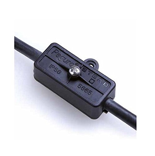 STEAB Anschlussdose IP68 5665 Micro Paguro 2 Ausgänge und 2 Pole, Schwarz, Kunststoff, Wasserdicht, 44 x 27 x 17.5 mm, 2 x 0,75 mm² Neopren Anschlusskabel, 250 V, 6 A, IP68 - Cheap-Us
