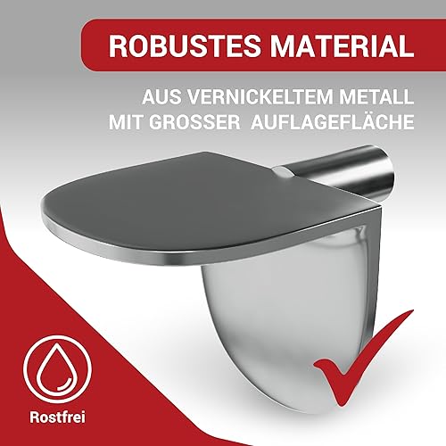 LouMaxx Winkelbodenträger mit Zapfen und Schraube - 40er Set Regalbodenträger - Sicherheits Bodenträger 5mm - Einlegeboden Halter aus Zamak vernickelt - Cheap-Us