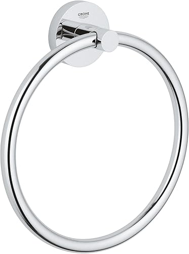 GROHE Start - Handtuchring (Material: Metall, verdeckte Befestigung, zum Kleben oder Bohren), chrom, 41174000 - Cheap-Us