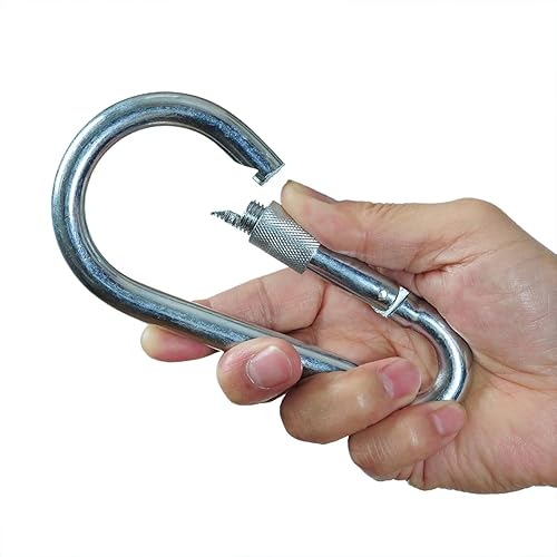 Großer Karabinerhaken mit Schraubverschluss, 13 mm x 160 mm, Arbeitslast 600 kg, 2 Stück - Cheap-Us