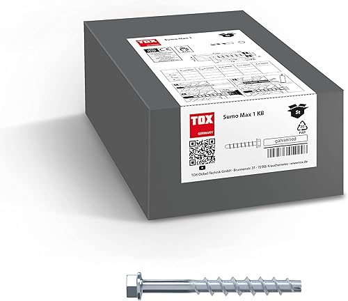 TOX Schraubanker Sumo Max 1 IM 6x35 mm, mit Innengewinde M8/M10, Stahl verzinkt, bauaufsichtlich zugelassen für die Mehrfachbefestigung von nicht tragenden Bauteilen, 50 Stück, 041101701 - Cheap-Us