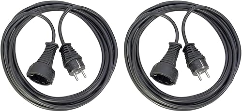 Brennenstuhl Qualitäts- Kunststoff-Verlängerungskabel mit Schutzkontakt-Stecker und -Kupplung (Verlängerungskabel für innen mit 5m Kabel) schwarz - Cheap-Us