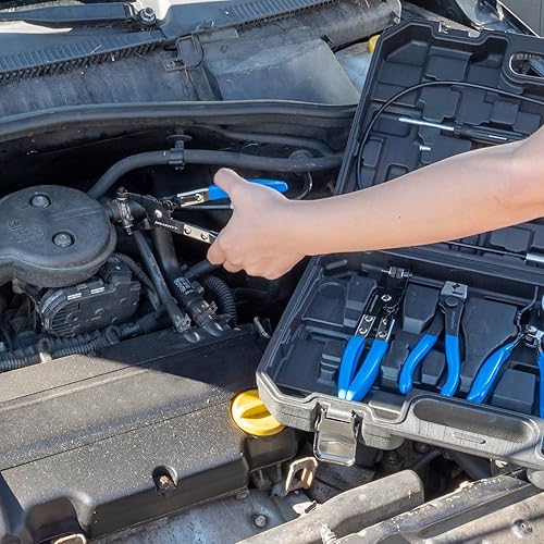 11tlg Schlauchklemmenzangen Set inkl. Koffer Schlauchschellenzangen Spezial Zangen Satz Set mit Bowdenzug Federbandschellen - Cheap-Us