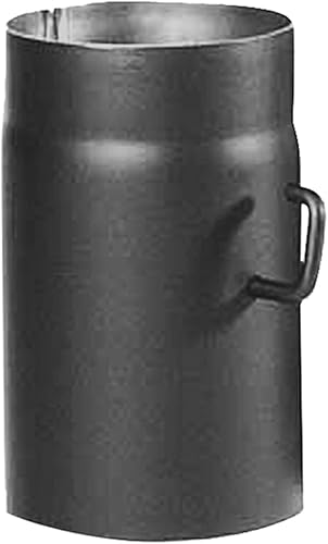 Kamino Flam Ofenrohr mit Drosselkappe in Gussgrau, Rauchrohr aus Stahl für sichere Ableitung von Abgasen, hitzebeständige Senotherm Beschichtung, geprüft nach Norm EN 1856-2, Maße: L 250 x Ø 120 mm - Cheap-Us