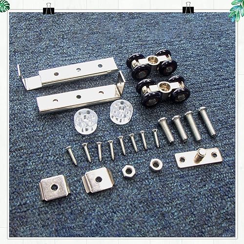 Schiebetürbeschlag Laufrollen Schiebetüren Laufprofil Laufschiene - Aluminiumlegierung Rollen Pulley Tür Schiebetür für Innenbereich, Durchgangstüren, Holztüren, Glasschiebetüren, 2 Stück Blau - Cheap-Us