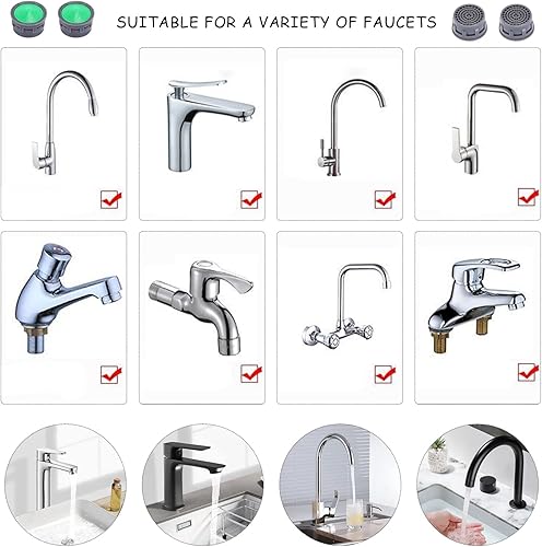 10er-Pack Wasserhahnbelüfter mit 10-teiliger Dichtung, Wasserhahnfilter, Wasserhahnbegrenzer, Badzubehör, Filtereinsätze, Wasserhahn-Ersatzteile, gelten für Bad, Küche - Cheap-Us