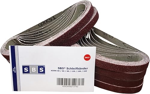 SBS Schleifbänder Mix | 13x451mm | 96 Stück | je 16 St. # 40,60,80,120,180,240 - Cheap-Us