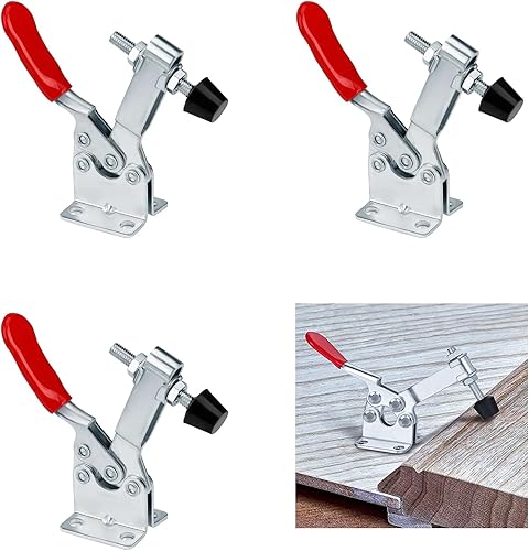 4 Stück Kniehebelspanner Schnellspanner,GH-201-B Toggle Clamp,90Kg Fassungsvermögen,Spannklemme Waagrechtspanner,Haltekraft Waagrechtspanner,für Maschinen,Holzbearbeitung,Schweißen - Cheap-Us