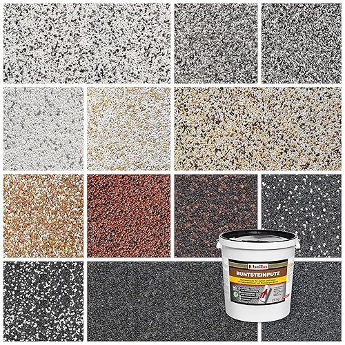 Isolbau - Buntsteinputz für Außen und Innen (Anthrazit) 20 kg - BP100 Mosaikputz Dekorationsputz Frostsicher, Wasserfest, Stoßfest - Cheap-Us