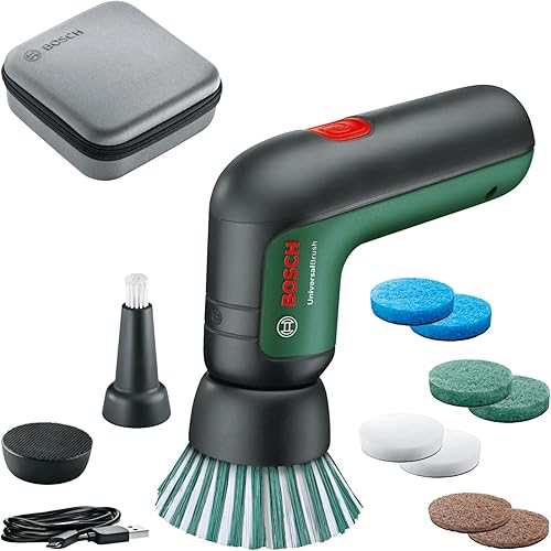 Bosch Home and Garden 06033E0002 UniversalBrush Bosch Elektro-Reinigungsbürsten-Set, Green - Cheap-Us