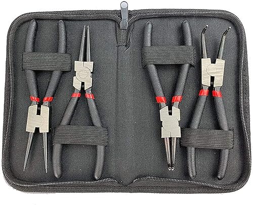 Emsmil 4 TLG 150mm Sprengringzangen Sicherungsringzangen Set Gebogen Gerade 6 Zoll Seegeringzange für Außensicherungsringe und Innensicherungsringe Rutschhemmend Sicherungszange - Cheap-Us