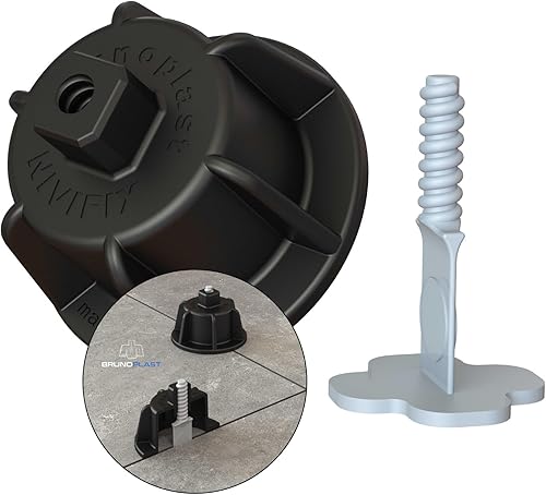 Brunoplast NIVIFIX 250x Gewindelaschen PRO für 1,7 mm Fugen (Standard/linear), Nivelliersystem zum Verlegen von Wand/Bodenfliesen, Zuglaschen, Fliesenverlegehilfe ohne Fliesenkeile, Fliesen Werkzeug - Cheap-Us