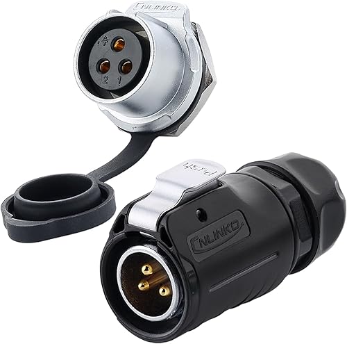CNLINKO LP-20 Industrieller Wasserdichter Steckverbinder IP68 Rundsteckverbinder Schnellverschluss Luftfahrtstecker Anti-Interferenz-Shell Aviation-Anschluss M20 2-12 Polig Gewindebuchse (3 Polig) - Cheap-Us