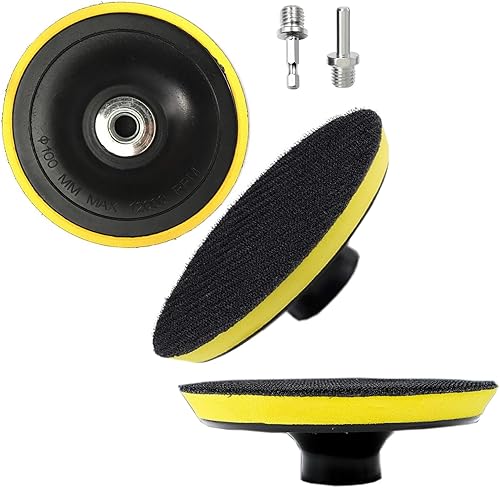 Secwell 3 Stück 100mm Klett Polierteller m14 inkl. 2er Gewinde Adapter für Schleifteller Winkelschleifer - Cheap-Us