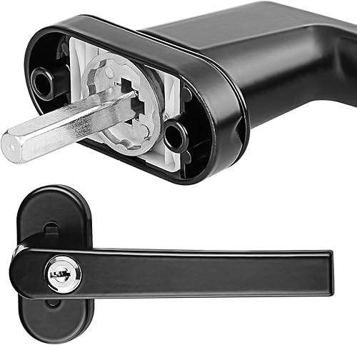 MONZANA® 6X Fenstergriffe Abschließbar mit Schloss Kindersicherung Silber 35mm Stiftlänge 2 Schlüssel Fensterbeschlag Balkon Türgriff Einbruchschutz - Cheap-Us