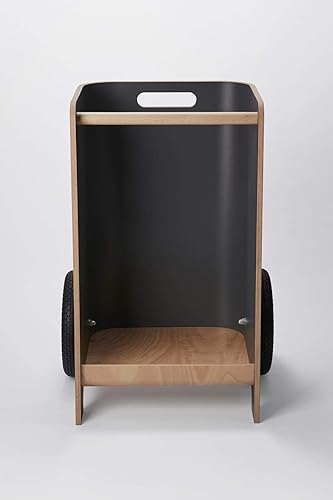 Kaminholzwagen 'Schlepperfahrer' | aus Buchenformholz | Brennholzwagen | (Buchenformholz beidseitig Schichtstoff (CPL) Diamantgrau) - Cheap-Us