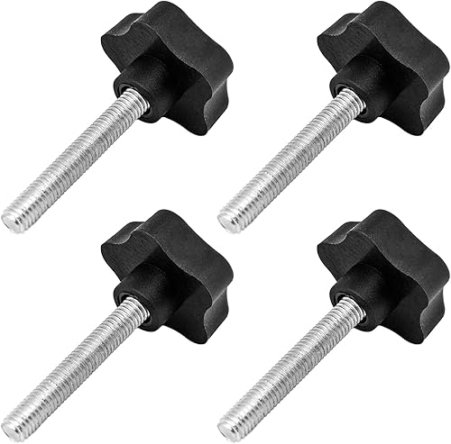 PRIOstahl Feststellschraube Sterngriffschraube Griffschraube Sternmutter - M8 x 60mm 4 Stück Sternkopfschraube Rändelschraube Schraube als Halterung & Fixierung mit Außengewinde aus Stahl - Cheap-Us