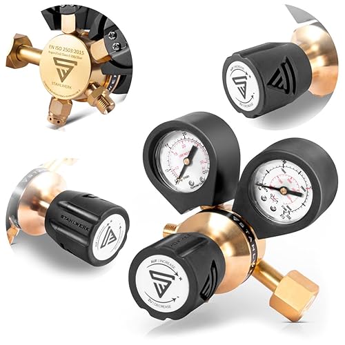 STAHLWERK Druckminderer für ARGON / CO2 / Mischgas/Schutzgas bis 200 Bar und 32 L/Min für WIG/MIG MAG Schweißgeräte, hergestellt nach DIN EN ISO 2503 - Cheap-Us