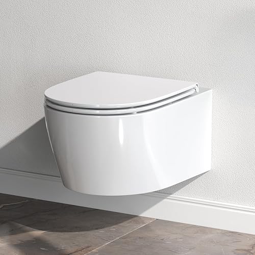 Komplettes Set - Vorwandelement inkl. Betätigungsplatte II90151 + Hänge-WC Flash CNA1700SC FlashClean + WC-Sitz mit Soft-Close-Absenkautomatik, AM.PM Prime Fit IIS90151.NA1700 - Cheap-Us