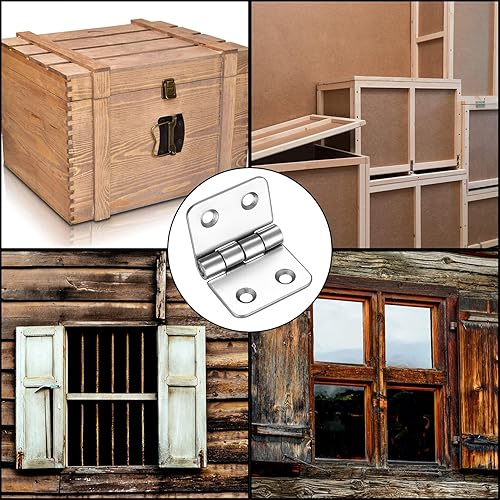 4 STK Scharniere Klappbar, 40x60mm Verbinder Scharniere, Klappscharnier Schwerlast, Edelstahl Scharniere Verbinder, Türscharniere für Holztüren Fenster Schränke Gartentüren Tür Scharnier Set - Cheap-Us