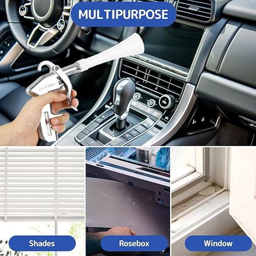 SOARFLY Druckluft Reinigungspistole für Kompressor, 6-9 Bar, 5 Ersatzschläuche, Trocken Ausblaspistole, Ausblaspistole Druckluft ohne Behälter, Effiziente Schmutzentfernung bei Auto Innenreinigung - Cheap-Us