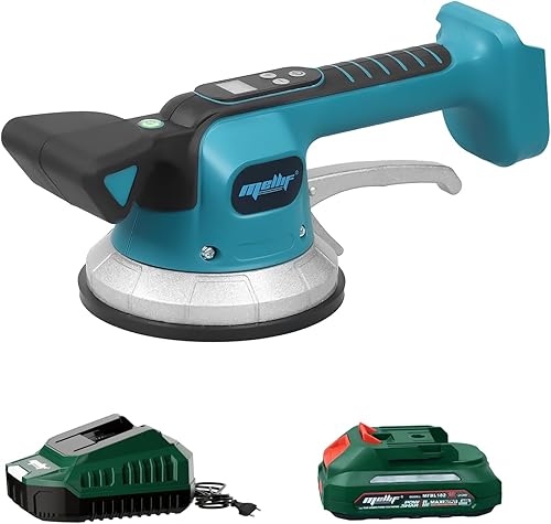 Mellif Akku Fliesenrüttler für Makita Akku 18V, Fliesen vibrationsgerät mit Akku 2000 mAh,150kg Adsorption,10 Gänge Geschwindigkeit,145mm Saugnapf (inkl. MELLIF 1 Akku 2.0 Ah + 1 Ladengerät 2.0Ah) - Cheap-Us