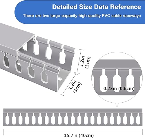 Kabelkanal, Raceway-Set, offener Schlitz, Drahtkanal für TV-Kabel, Kabelverdecker, 159,5 cm (4 x 40 Zoll), Untertisch-Organizer, Kabelmanagementkanal (4 Stück) - Cheap-Us