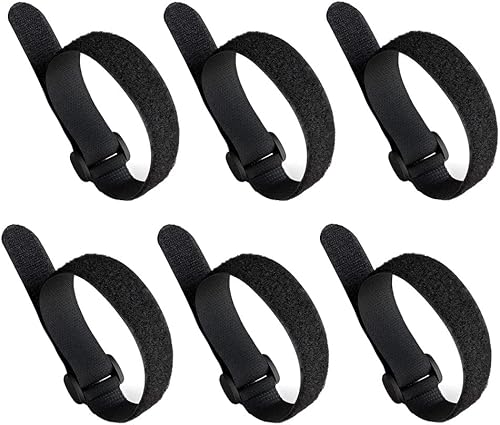 Aiqeer 30 Stück 20 cm Schwarz Klett Kabelbinder Set, Multifunktional Klettbänder, Wiederverwendbare Klettband, kabelklett klettbinder - Cheap-Us