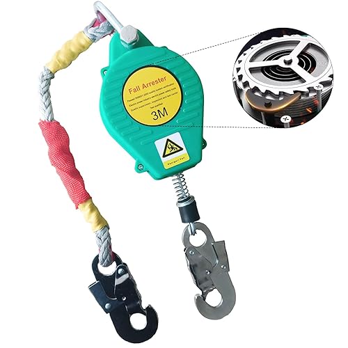 VFDZ Absturzsicherung Dachdecker, Höhensicherungsgerät Absturzsicherung Einziehbar, Fallschutz Outdoor mit CE-Zertifikat, Auffanggerät für Arbeiten in der Höhe(Size:10m) - Cheap-Us