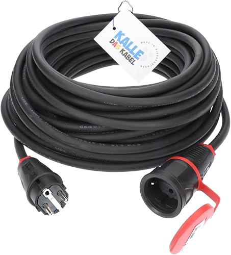 SCHUKO Gummiverlängerung 230V H07RN-F 3G 2,5 mm² von KALLE DAS KABEL 15 Meter - Cheap-Us