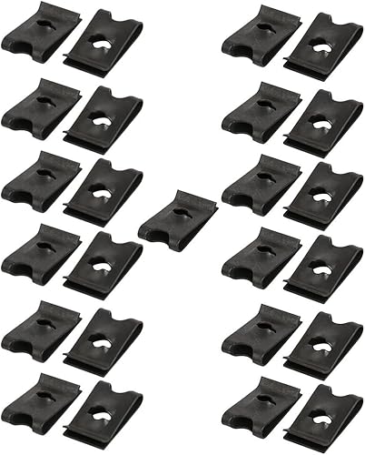 sourcing map 25 Stücke Extrudierte U Mutter Federstahl Verschluss Schwarz M4 / ST4,2 Bolzen DE de - Cheap-Us