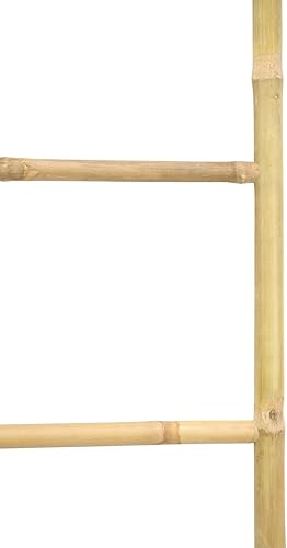 Dekoleidenschaft Handtuchleiter aus Bambus, 115 cm hoch, 4 Sprossen, Handtuchständer, Kleiderständer, Pflanzenleiter, Kleiderleiter, Aussen-Handtuchhalter, Anlegeleiter, Kletterhilfe, Garten-Deko - Cheap-Us