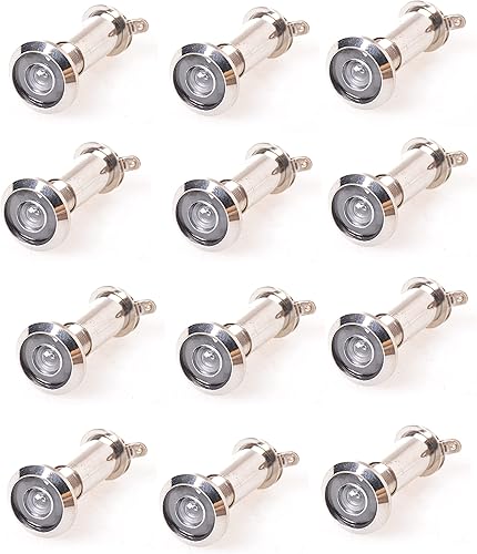 Aqbau® Set 12 x Türspion mit Sichtschutz I Weitwinkel Türspion aus Metall I Bohrloch Ø 16 mm 200° Türspion abdeckung I Spion mit Sichtschutz Türsicherung 37-60mm - Cheap-Us