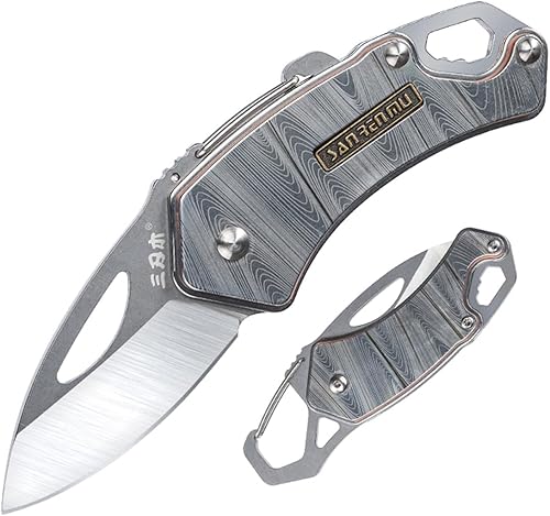 Sanrenmu Falten Taschenmesser 4.41' Kompakte Größe EDC Messer 4077MUC Messer 4Cr15N Klinge 420 Stahlgriff Multifunktion mit Flaschenöffner Schraubenschlüssel für Outdoor Camping Wandern - Cheap-Us
