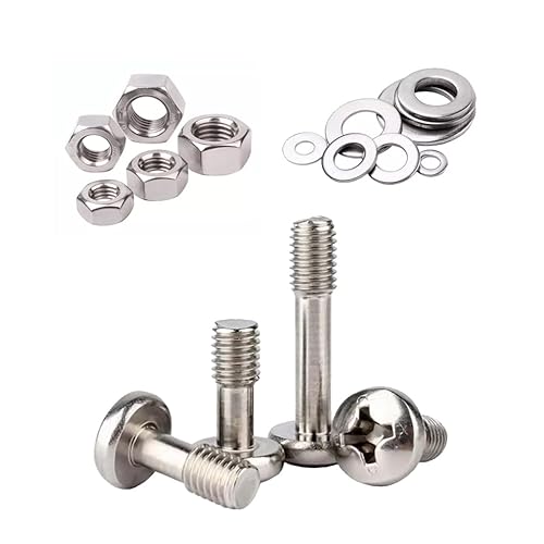 Foyoram M3x16mm Unverlierbare Schrauben Halbrundkopf mit Kreuzschlitz und Muttern Flache Scheibe 10-stück Unverlierbare Schraube der Platte Edelstahl (M3 x 16 mm) - Cheap-Us