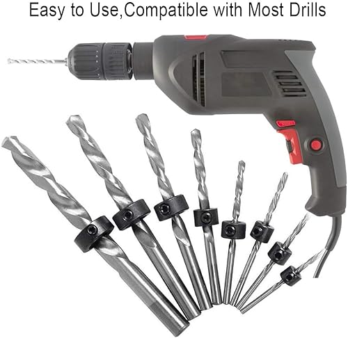 18 Stück Tiefenanschlagringe Bohrer Set 3/4/5/6/8/10/1216mm Heqishun Bohrer Tiefenstop mit Sechskantschlüssel für Bohrer Holzbearbeitung Tiefenbegrenzer Stellungsregler Ring Positionierer Tiefenstop - Cheap-Us