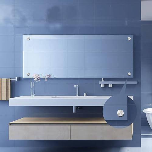 Edelstahl-Spiegelschrauben, Durchmesser: 40 mm, flache Abstandshalterschraube, dekorative Kappenabdeckungen, Spiegel, selbstschneidende Schrauben, Kappennagel, gebürstetes Silber, 4 Stück - Cheap-Us