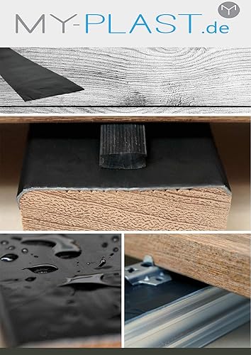 10.000 mm x 75 mm x 0,6 mm Butyl Terrassen Abdeckband Rolle Holz & Unterkonstruktionen - einseitig selbstklebendes Holzschutz Band (1 Rolle (Gesamt 10 Meter)) - Cheap-Us