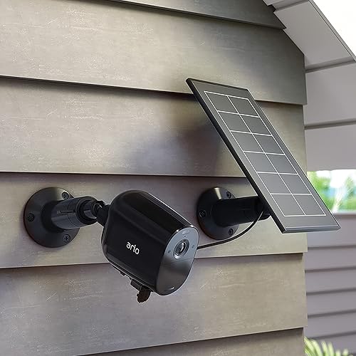 Arlo Zertifiziertes Zubehör, Solarpanel, Wetterfest, Nur Kompatibel Mit Arlo Essential Gen 1 (+XL) Überwachungskamera Aussen WLAN, Perfekt, Um Ihre Kameras 24/7 Aufgeladen Zu Halten, Schwarz - Cheap-Us