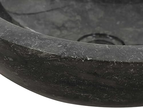 vidaXL Waschbecken Aufsatzwaschbecken Waschtisch Waschplatz Handwaschbecken Waschschale Aufsatzbecken Becken Badezimmer 40x12cm Marmor Naturstein - Cheap-Us