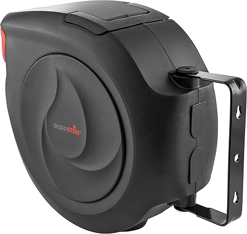 Poppstar Druckluftschlauchtrommel (10m+1m, Durchmesser 5/16' (8x12mm)) Schnellkupplung 1/4' BSPT, Schlauchtrommel m. Automatik Aufroller f. Druckluft Schlauch - Cheap-Us