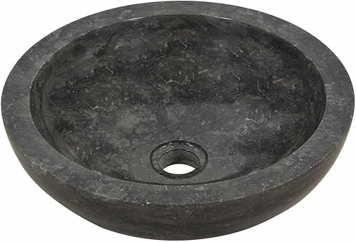 vidaXL Waschbecken Aufsatzwaschbecken Waschtisch Waschplatz Handwaschbecken Waschschale Aufsatzbecken Becken Badezimmer 40x12cm Marmor Naturstein - Cheap-Us