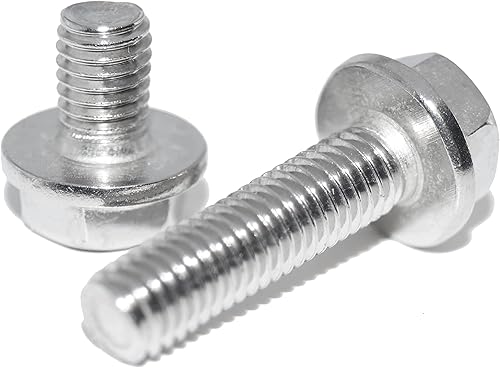 Sechskantschrauben mit Flansch M6X12 20 Stück DIN 6921 A2 Edelstahl rostfrei, Vollgewinde ohne Sperrverzahnung - Cheap-Us