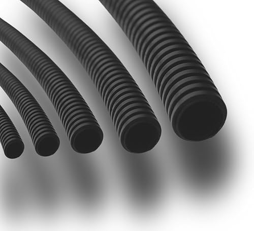 Wellrohr ungeschlitzt Kabelschutz Polypropylen 2 bis 50m - Schutzrohr Marderschutz - UV-beständiges Kabelrohr - Flammwidriger & Unterschlitzter Kabelkanal - (25 Meter, Ø 19 mm Innenmaß) - Cheap-Us