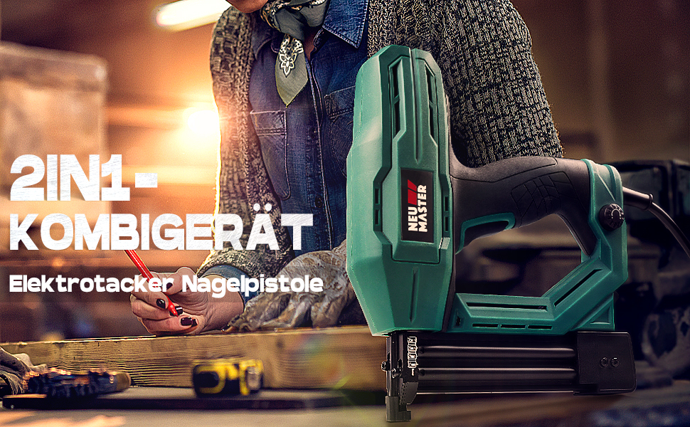 2in1-Kombigerät Elektrotacker Nagelpistole