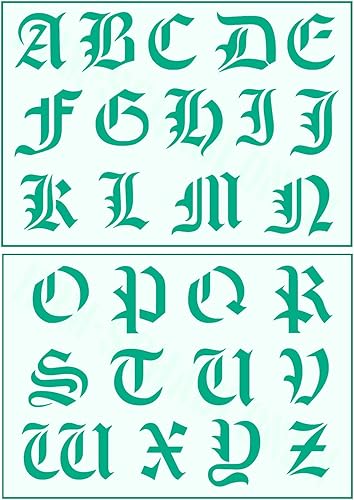 Buchstabenschablone „Alte Schrift“ | Buchstabenhöhe 5cm | Alphabet A-Z | Stencil | Wandschablone - Cheap-Us